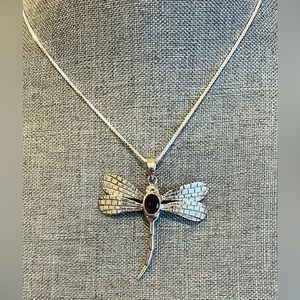 Brand New Authentic Garnet Bali Silver 925 Pendant 16” Italian silver box chain